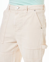 Men's Beige Baggy Fit Cargo Carpenter Mid-Rise Jeans