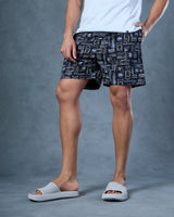 Men's Black Casual Regular Fit Printed Boxer