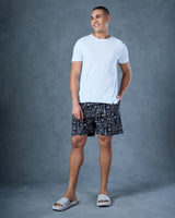 Men's Black Casual Regular Fit Printed Boxer