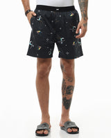 Men's Black Rick & Morty All Over Printed Lounge Wear Boxer