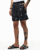 Men's Black Rick & Morty All Over Printed Lounge Wear Boxer