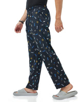 Men's Black Casual Printed Pyjama