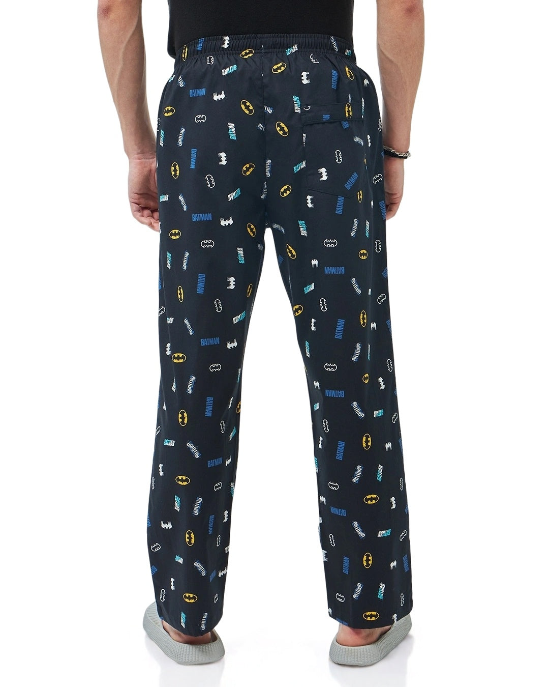 Men's Black Casual Printed Pyjama