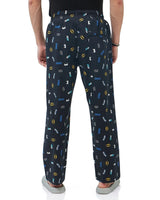 Men's Black Casual Printed Pyjama