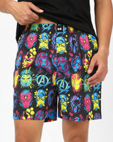 Men's Black Avengers All Over Printed Lounge Wear Boxer
