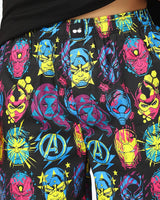 Men's Black Avengers All Over Printed Lounge Wear Boxer