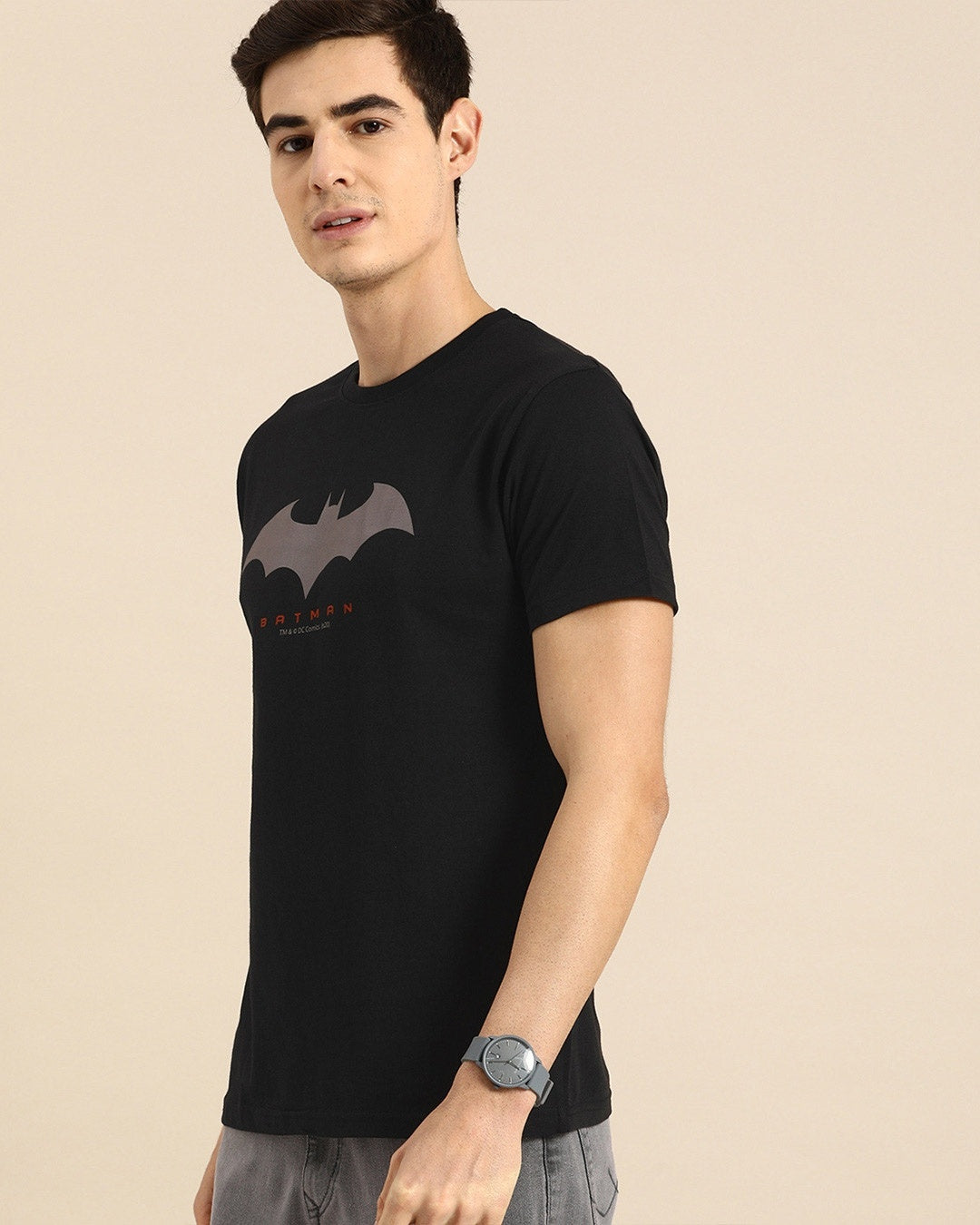 Men's Black Batman Graphic Printed Tshirt