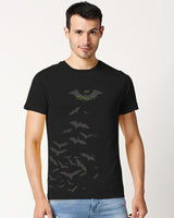 Men's Black Batman Riddle Graphic Printed Tshirt