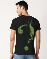 Men's Black Batman Riddle Graphic Printed Tshirt