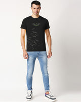 Men's Black Batman Riddle Graphic Printed Tshirt