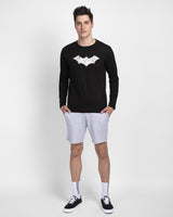 Men's Black Batman Graphic Printed Tshirt