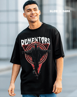 Men's Black Dementors Graphic Printed Oversized Tshirt