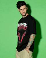 Men's Black Dementors Graphic Printed Oversized Tshirt