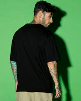 Men's Black Dementors Graphic Printed Oversized Tshirt
