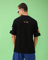Men's Black Half Sleeves Regular Fit Tshirt