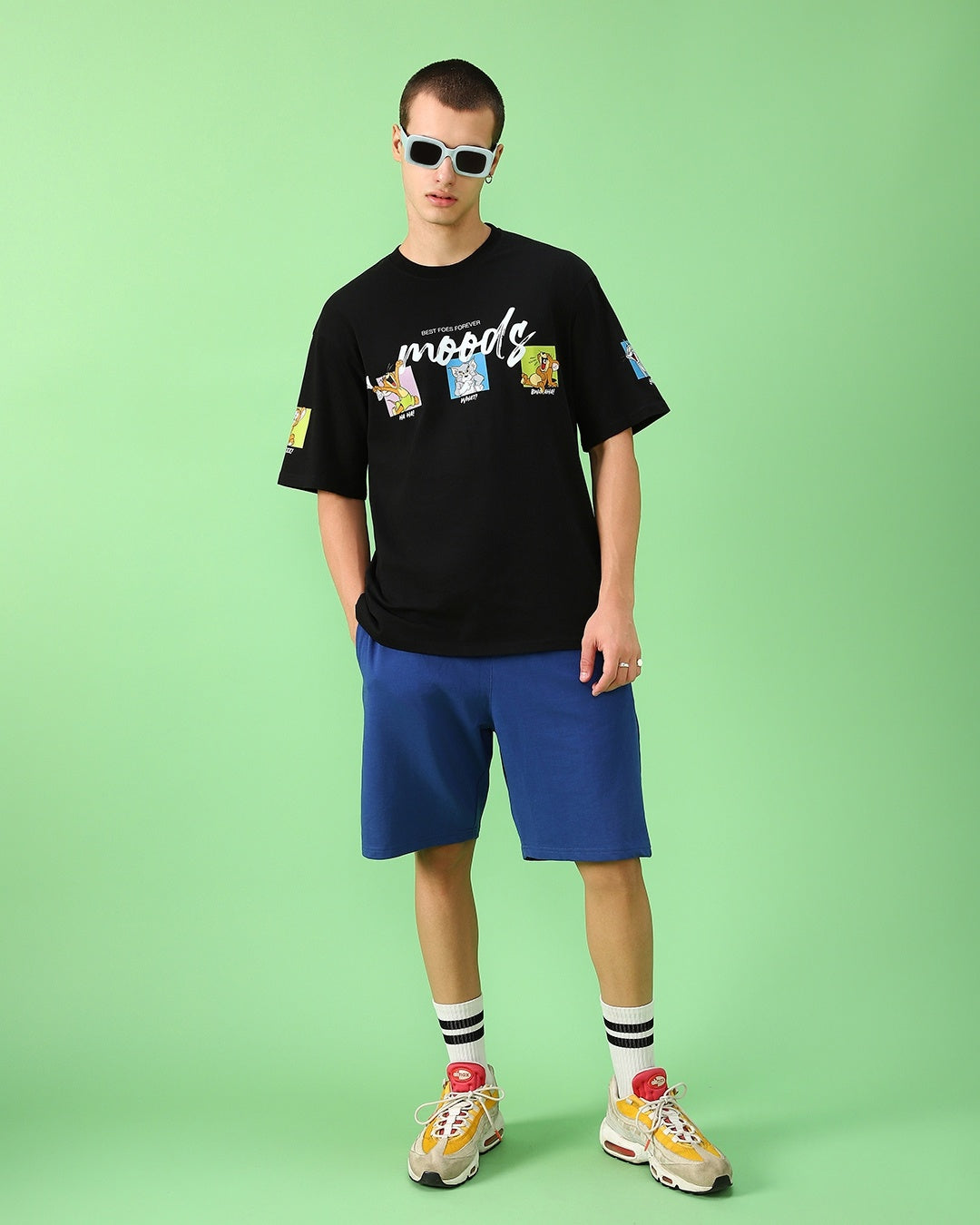 Men's Black Half Sleeves Regular Fit Tshirt