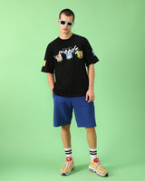 Men's Black Half Sleeves Regular Fit Tshirt
