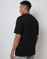 Men's Black Casual Oversized Fit Printed Half Sleeves Tshirt