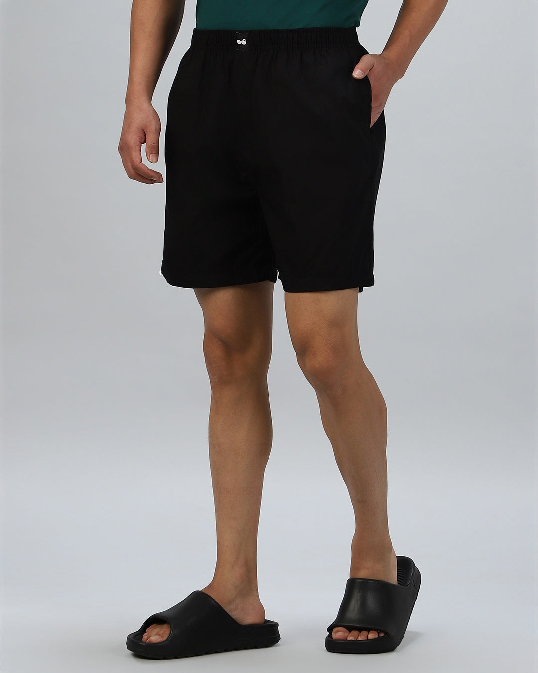 Men's Black Casual Regular Fit Solid Boxer