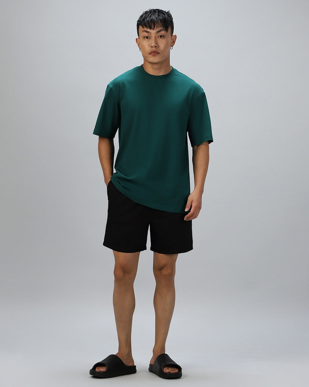 Men's Black Casual Regular Fit Solid Boxer