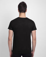Men's Black Casual Regular Fit Printed Half Sleeves Tshirt
