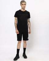 Men's Black Casual Regular Fit Printed Half Sleeves Tshirt