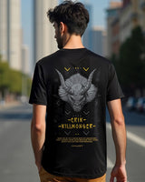 Men's Black Casual Regular Fit Printed Half Sleeves Tshirt