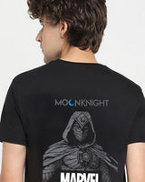 Men's Black Marvel Moon Knight Graphic Printed Tshirt