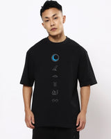 Men's Black Moon Knight Marvel Graphic Printed Oversized Tshirt