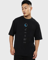 Men's Black Moon Knight Marvel Graphic Printed Oversized Tshirt