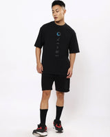 Men's Black Moon Knight Marvel Graphic Printed Oversized Tshirt