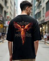 Men's Black Order of the Phoenix Graphic Printed Oversized Tshirt