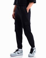 Men's Black Casual Solid Cargo