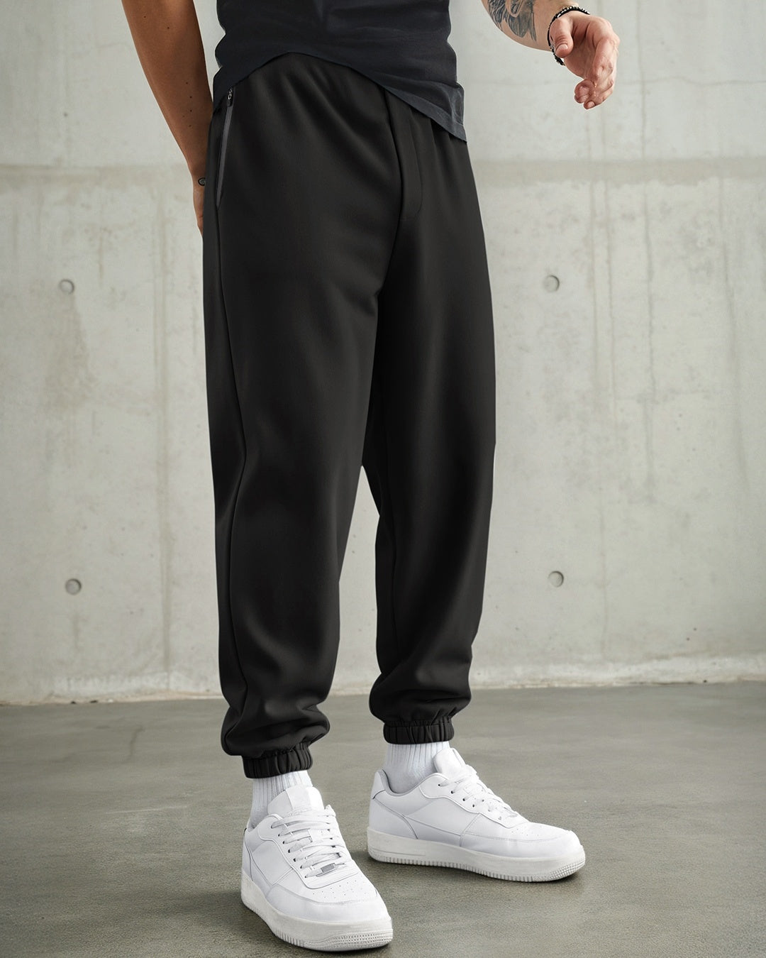 Men's Black Casual Solid Jogger