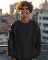 Men's Black Casual Oversized Full Sleeves Sweatshirt