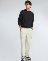 Men's Black Textured Oversized Full Sleeves Sweatshirt