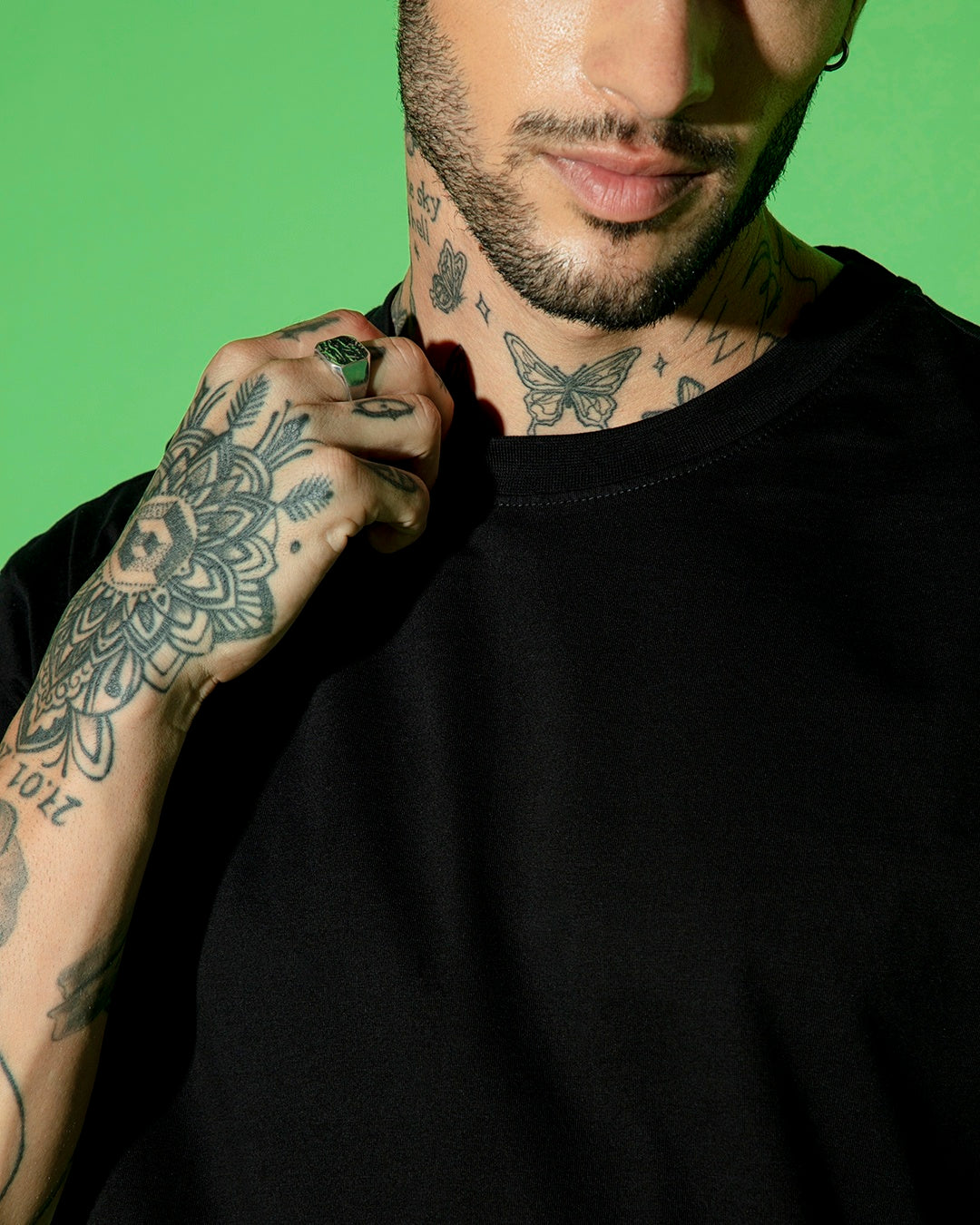 Men's Black Oversized FIt Tshirt