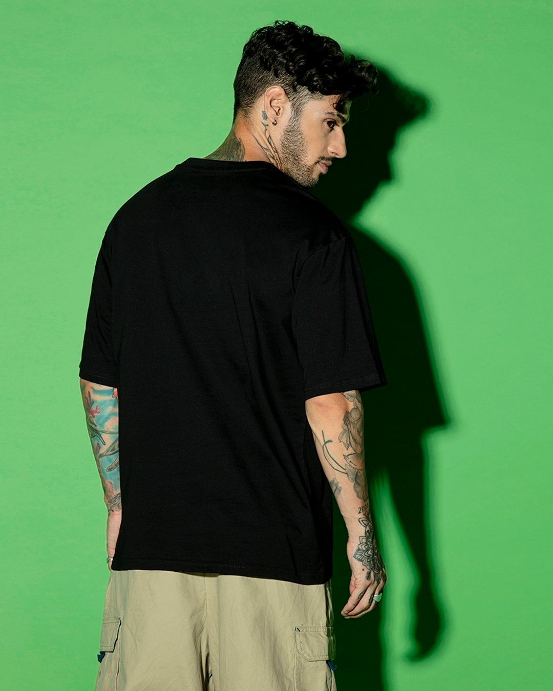 Men's Casual Oversized Fit Solid Half Sleeves Tshirt