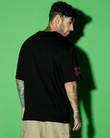 Men's Black Squid Game Graphic Printed Oversized Tshirt