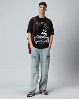 Men's Black Venom Graphic Printed Oversized Tshirt
