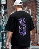 Men's Black Wakanda Forever Graphic Printed Oversized Tshirt