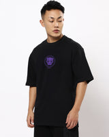 Men's Black Wakanda Forever Graphic Printed Oversized Tshirt