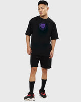 Men's Black Wakanda Forever Graphic Printed Oversized Tshirt