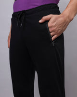 Men's Black Casual Regular Fit Solid Joggers