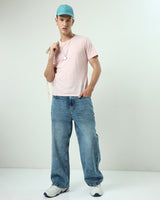 Men's Blue Super Baggy Fit Mid-Rise Jeans