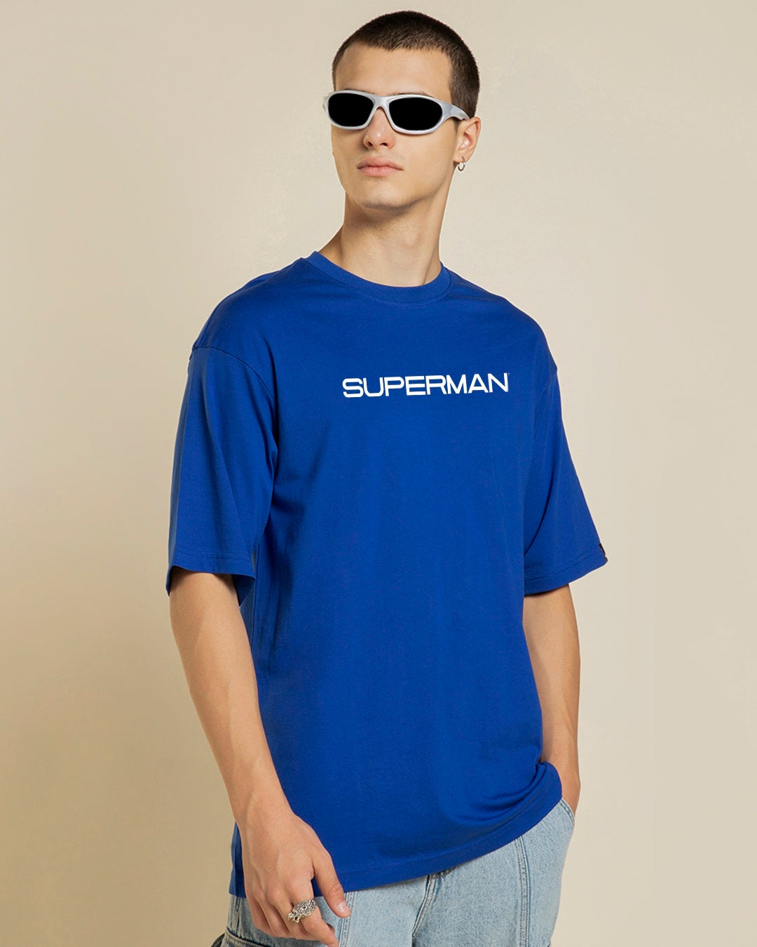 Men's Blue Half Sleeves Regular Fit Tshirt