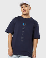 Men's Blue Marvel Moon Knight Graphic Printed Oversized Tshirt
