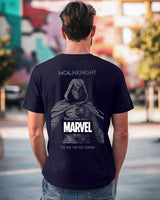 Men's Blue Marvel Moon Knight Graphic Printed Tshirt