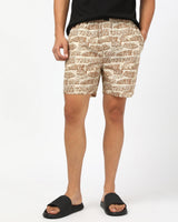 Men's Brown Avengers All Over Printed Lounge Wear Boxer