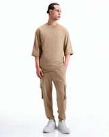 Men's Brown Casual Solid Cargo